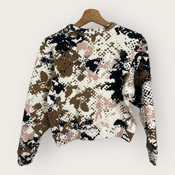 Rag & Bone Womens size Small Pixelated Camo Camouflage Crew Neck Crop Sweatshirt - Picture 2 of 10